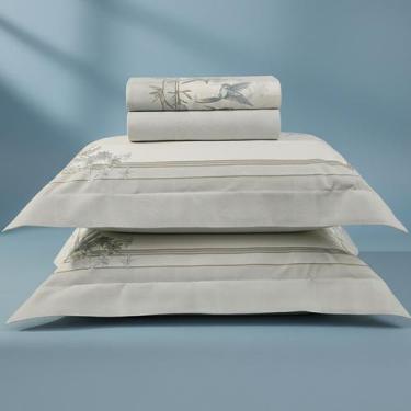 Imagem de Jogo de Lençol Queen Karsten Percal 200 Fios 100% Algodão Estampado Ca