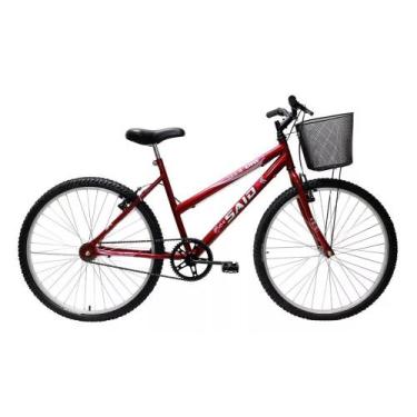 Imagem de Bicicleta Aro 26 Feminina Mono Saidx Sem Marcha Com Cesta, Vermelho