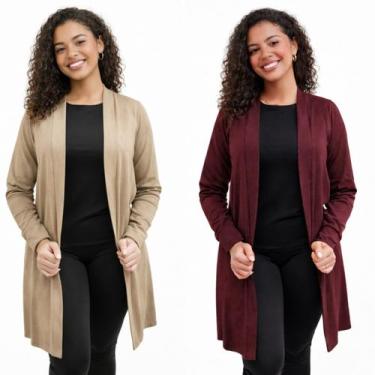 Imagem de Kit com 2 (Dois) Cardigans (Kimono) de suede Winter com abertura later
