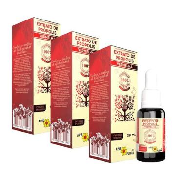 Imagem de Extrato de Própolis Vermelha Apis Flora 20ml - Kit 3 unidades