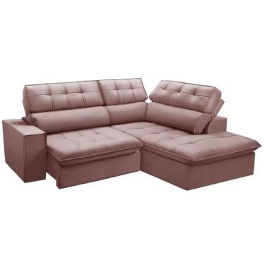Imagem de Sofá 3 Lugares Retrátil Reclinável Chaise Direito 243cm Solin F04 Velu