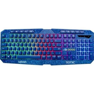Imagem de Teclado Gamer Letron Sonic USB LED Azul