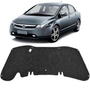 Imagem de Forro Capo Honda Civic 2007 a 2011 Manta Autocolante Isolante + Presil