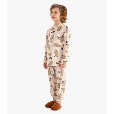 Imagem de Pijama em Fleece Comfort Rovi Kids Bege, 8, Bege