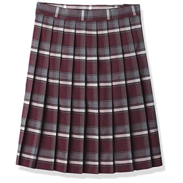 Imagem de French Toast Saia plissada xadrez de comprimento médio para meninas, Xadrez vinho, 9