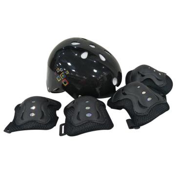 Imagem de Kit Proteção  Capacete Joelheira E Cotoveleira Preto Unitoys