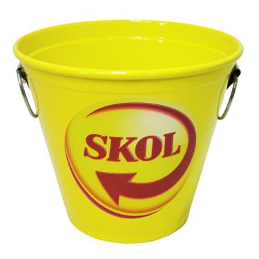 Imagem de Balde De Gelo De Aluminio Redondo Com Alca Skol 3 L 17X19Cm