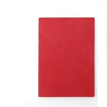 Imagem de 100 folhas/200 páginas A5 Business Notebook Soft Notepad Notebook Papelaria, vermelho, 2 peças