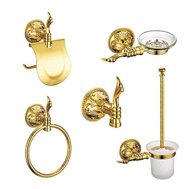 Imagem de Conjuntos de ferragens para banheiro porta-toalhas porta-papel porta-escovas porta-toalhas porta-toalhas de vidro prato de sabão, 5 peças