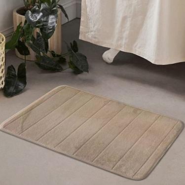 Imagem de SHENGANG Tapete de banho Tapete de lã coral almofada de espuma com memória antiderrapante Absorção de água Tapete Banheira Chuveiro Capacho, 9,60x90cm