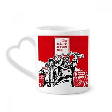 Imagem de Livro Paper Red Chairman Mao Masses Caneca Café Cerâmica Copos Copo de Coração de Vidro