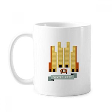 Imagem de Caneca clássica Singapore Suntec City Landmark de cerâmica branca presente com alças 350 ml