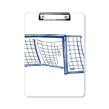 Imagem de Placa de suporte para porta de futebol azul padrão rede prancheta pasta, bloco de notas A4