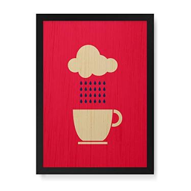 Imagem de Arte Maníacos Quadro Decorativo em Madeira Chá de Chuva - 23x16,25cm (Moldura caixa em laca preta)