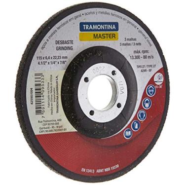 Imagem de Tramontina 42590004, Disco de Desbaste para Aços 4.1/2, Produzido em Oxido de Alumínio, 13300 Rpm, 3 Telas