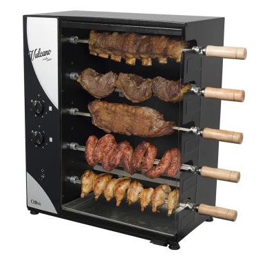 Imagem de Assador Gás GLP Rotativo Arke Vulcano Cattiva 05 Espetos Bancada Bivolt 5175