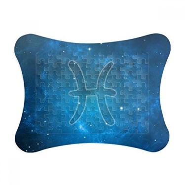 Imagem de Moldura de quebra-cabeça Constelação Estrelada Peixes Zodíaco Decoração de imagem Enfeite de jogo quebra-cabeça