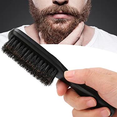 Imagem de Escova de barba para homens, escova de cuidados com a barba, cerdas de javali rígidas escova de barba pentes de cabelo com cabo de madeira para barbas, bigodes, cuidados com a pele e o cabelo preto