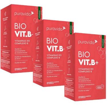 Imagem de Kit 3X Bio Vit B - Vitaminas Do Complexo B - 30 Capsulas Cada - Pura V