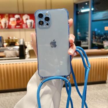 Imagem de Capa de telefone de silicone líquido com alça de gola cruzada com fio para iphone 13 12 mini 11 pro x xr xs max 6s 7 8 plus se, 4, para iphone 13