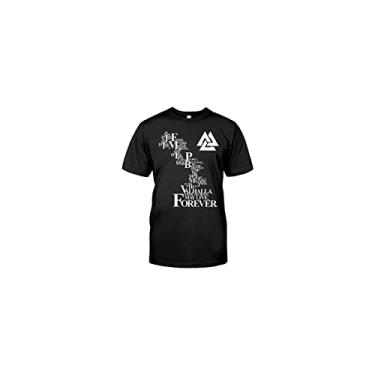 Imagem de Viking Tatuagem Clássico Camiseta, Masculino Algodão Nórdico Grandes Dimensões Impresso Camiseta (Color : Black T -shirt, Size : XX-Large)