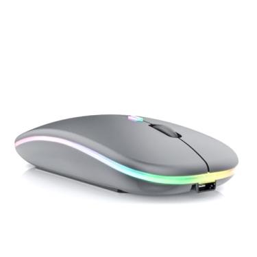 Imagem de Mouse Sem Fio Recarregável Óptico Wireless Led Rgb Colorido Ergonômico Usb 2.4 Ghz para Notebook Computador Pc Desktop TV Smart TAMO (PRETO)