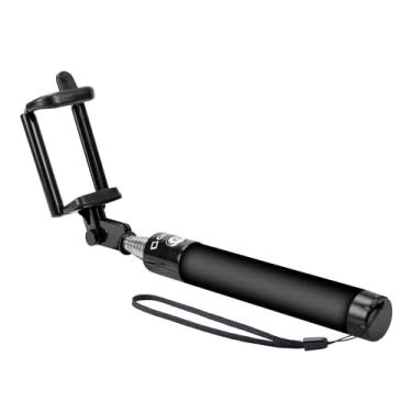 Imagem de Cellet Monopé portátil de selfie de autorretrato extensível com cabo auxiliar para smartphones – Preto