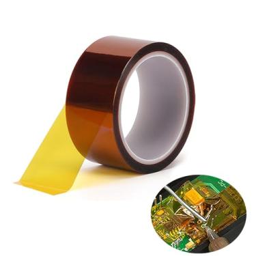Imagem de Fita térmica de 5 cm x 30 metros, fita de poliimida de alta temperatura, fita adesiva resistente ao calor de 500 graus Fahrenheit para solda, elétrica, máscara, aplicação de impressora 3D.