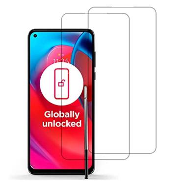Imagem de UPONEW Película protetora de tela de vidro temperado para Motorola G Stylus 5G 2021 – [2 unidades] Película frontal transparente para Motorola Moto G Stylus 5G 2021 Película de vidro temperado