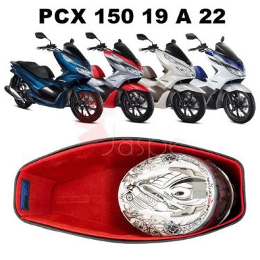 Imagem de Forração Honda Pcx 150 Acessório Baú 19 20 Forro Vermelho - Jaspe Atel