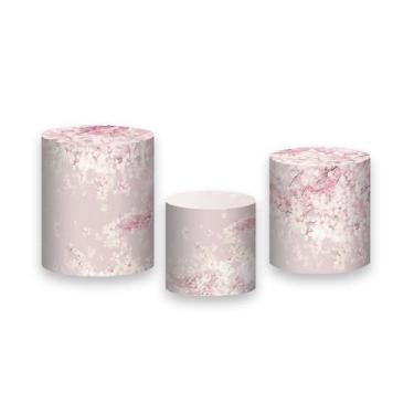 Imagem de Trio de Capas de Cilindro - Dorama Rosa Claro Cerejeiras 003 - Via Cor