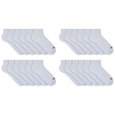 Imagem de Kit Com 12 Pares De Meias Mash Sapatilha Unissex Algodão, Branco, G - 