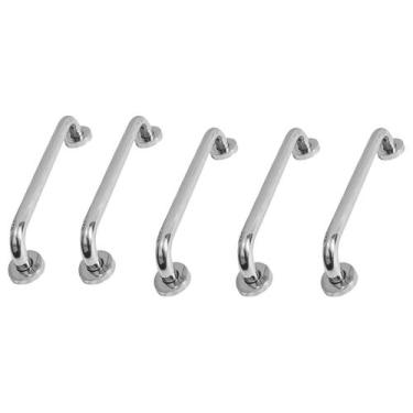 Imagem de Alça de Apoio 30cm Barra Inox Kit 5 Unidades Idoso Cadeirante Deficien