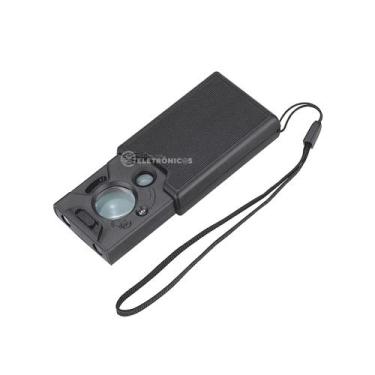 Imagem de Lupa De Bolso 60x/45x/30x Conta Fios Luz LED Branco e Ultravioleta 958