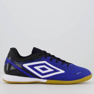 Imagem de Chuteira Umbro Gravity Futsal Azul e Preta, 41