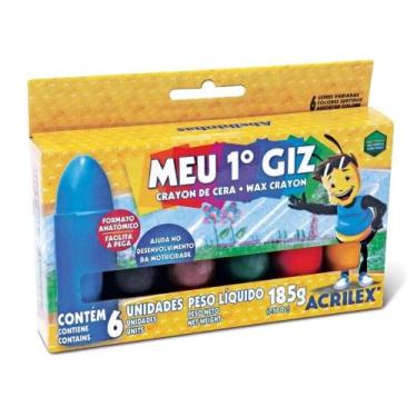 Imagem de Meu 1º Giz Acrilex 6 Cores 185g