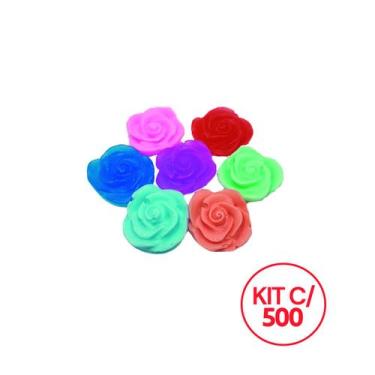 Imagem de Kit 500 Unidades Mini Sabonete Artesanal Rosa Flor 2,5 cm - D&C, Cores