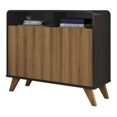 Imagem de Buffet aparador eccos 3 portas, fabrimóveis nature/preto fosco - villa