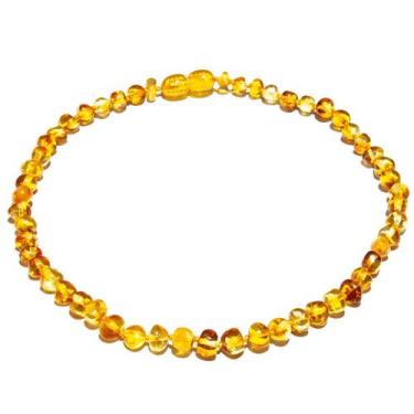 Imagem de Colar de Ambar Baltico Mel Polido para Crianca - Âmbar Original