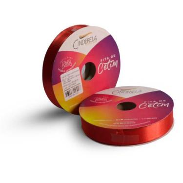 Imagem de Fita de Cetim 22MM Vermelha Paixão 50M - Fitas Cinderela