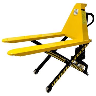 Imagem de Carro Hidraulico Paleteira 1Ton Roda Simples Nylon LARGO Pantografico 