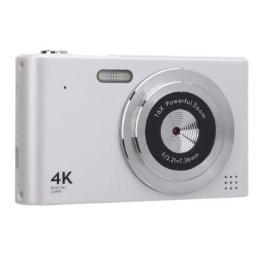 Imagem de Câmera Digital, Câmera Vlogging 4K 48MP, Câmera Digital Aponte e Dispare Com Flash, Câmera Pequena Compacta Com Tela IPS de 2,4 Polegadas Com Zoom 16X Anti-vibração Foco