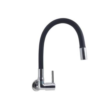 Imagem de Torneira Gourmet Cozinha PRETA C-61 Parede 1/4v. - Reino das Torneiras