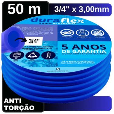 Imagem de Mangueira de Poço Resistente 50 Metros 3/4" x 3mm Azul - DuraFlex