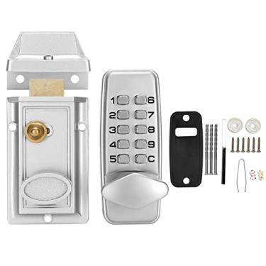 Imagem de Fechadura de Porta Com Senha Digital - Fechadura de Código Mecânico à Prova D'água para Entrada Sem Chave - Acessório de Segurança de Liga de Zinco para Uso Interno e Externo
