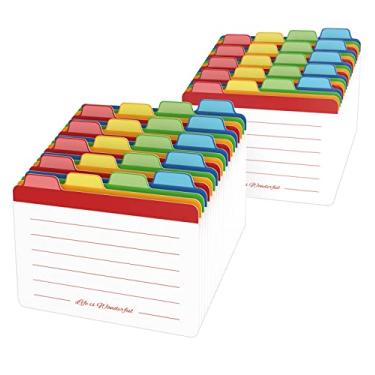 Imagem de Neando Guia de Separadores de Fichas de Índice 3X5", Guia de Fichas de Índice Em Branco, Fichas de Notas com Abas Cortadas Em 1/4, Guias de Arquivo e Receita, Papel 400Gsm, Cores Sortidas, 40 Unidades