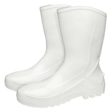 Imagem de Bota de PVC Cano Médio com Forro Branca Vulcaflex Marluvas 700446
