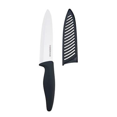 Imagem de Farberware 6-inch Ceramic Chef knife with Blade Cover & Black Soft-Grip Handle, White (5226732)