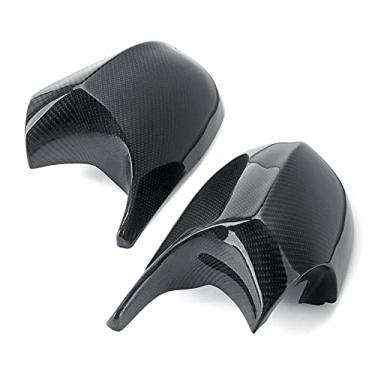 Imagem de Espelhos externos automotivos 2 peças carro M3 Sytle tampas de espelho retrovisor de fibra de carbono real para substituição de espelho lateral do motorista E90 E91 2008-2011 E92 E93 2010-2013