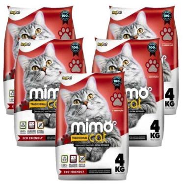 Imagem de Kit 5 Areia Higienica Para Gatos Mimo Cat Total 20kg